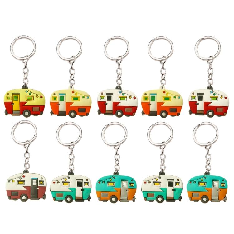10Pcs Campers Charm Keyring Caravan Pendant Keychain Accessory for Backpacks and Bag Stylish Motorhome Key Accessory