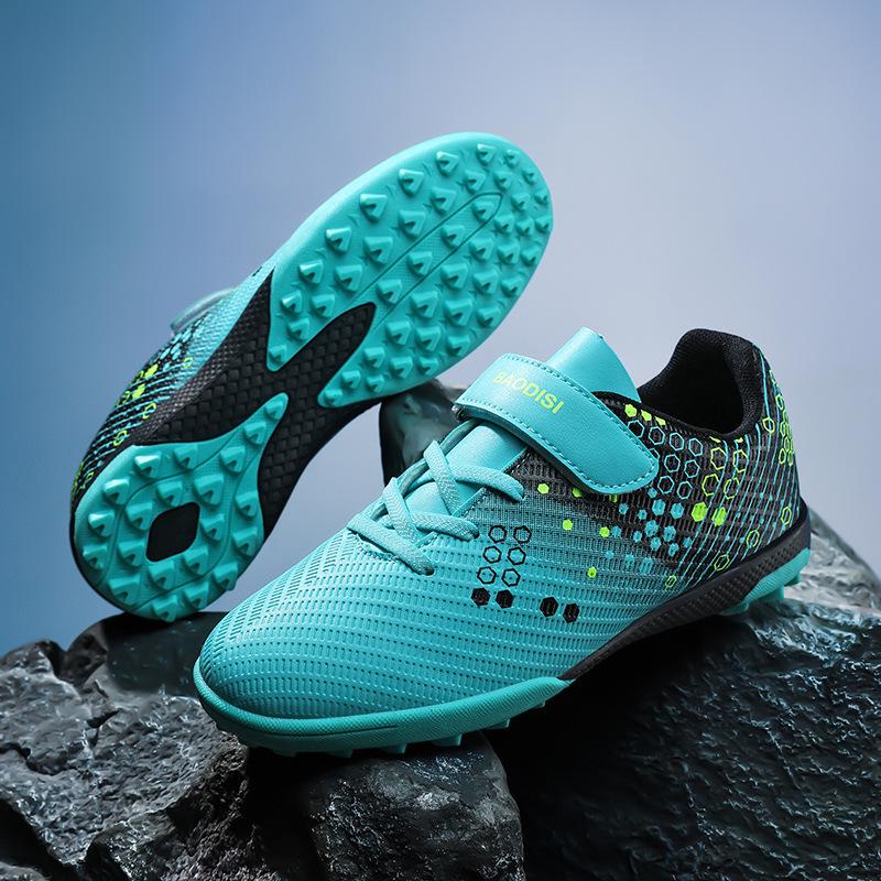 Kids' Velcro Football Shoes - Studded TF Training Sneakers for School Boys & Girls
