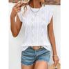 Summer New Women's Round Neck Jacquard Short-sleeved Loose T-shirt Vest for Women
