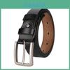 Classic Leather Belt Men With Silver Buckle For Casual And Business Wear