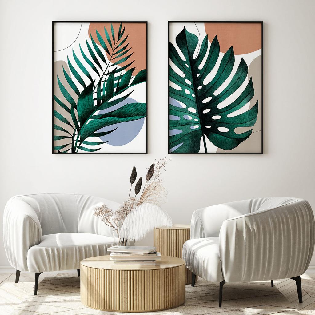 Set of Two Posters Monstera Leaf