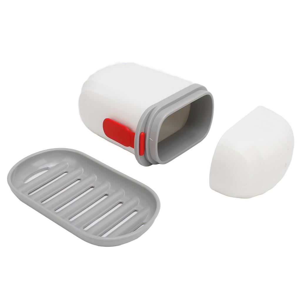 Travel Soap Case PET Leakproof Portable Soap Container with Lid Draining Tray for Traveling Camping Gym