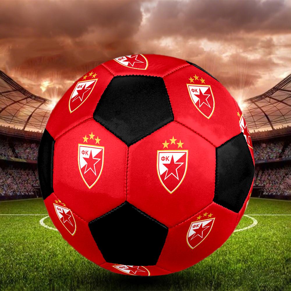 SIZE 5 Red Star Belgrade Soccer Ball Colorful All Ages Machine Stitched PVC Competition Ready Durable High-Bounce