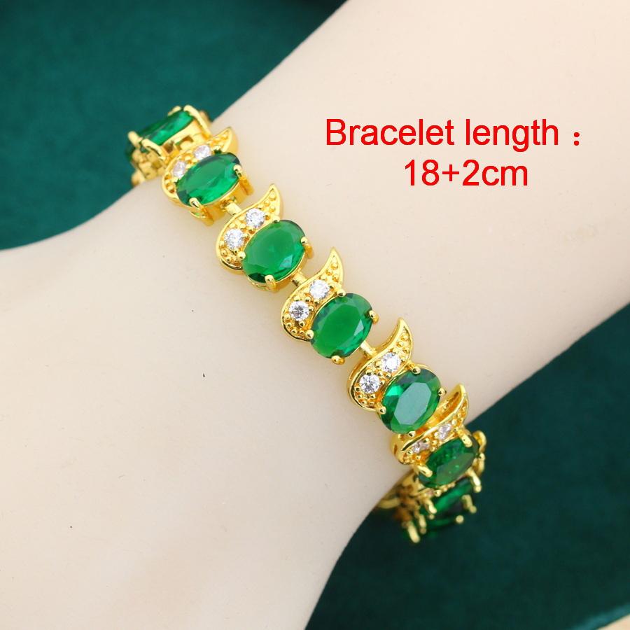 Luxus Mehr Stil Grüner Zirkonia Armreif Vergoldet Hochzeitsschmuck Geschenk Für Frauen