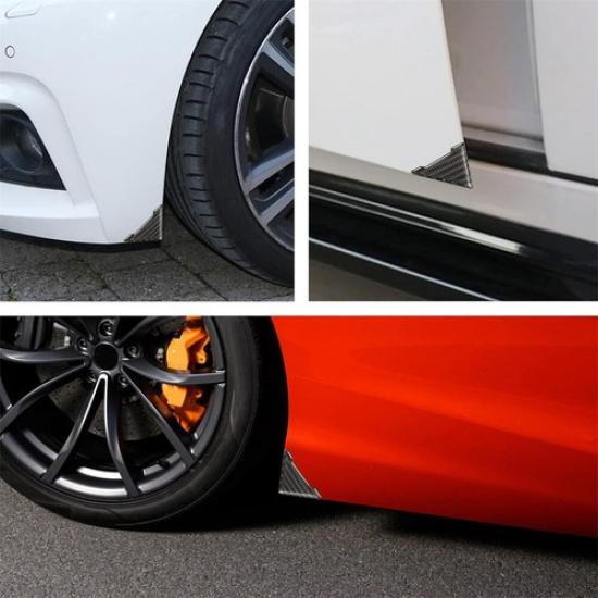 4 Pcs Universal For Door Corner Anti-Collision Strip Body Trim Carbon Fiber Look