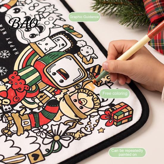 Christmas Art Crafts for Children DIY Coloring Blanket Kids Adults, Color Your Own Throw Blanket, 39.4" x Holiday Party Activities Groups 55.1"
