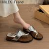 New Summer Metal Clip Toe Women's Slippers Fashion Ladies Outdoor Dress Slide Sandals