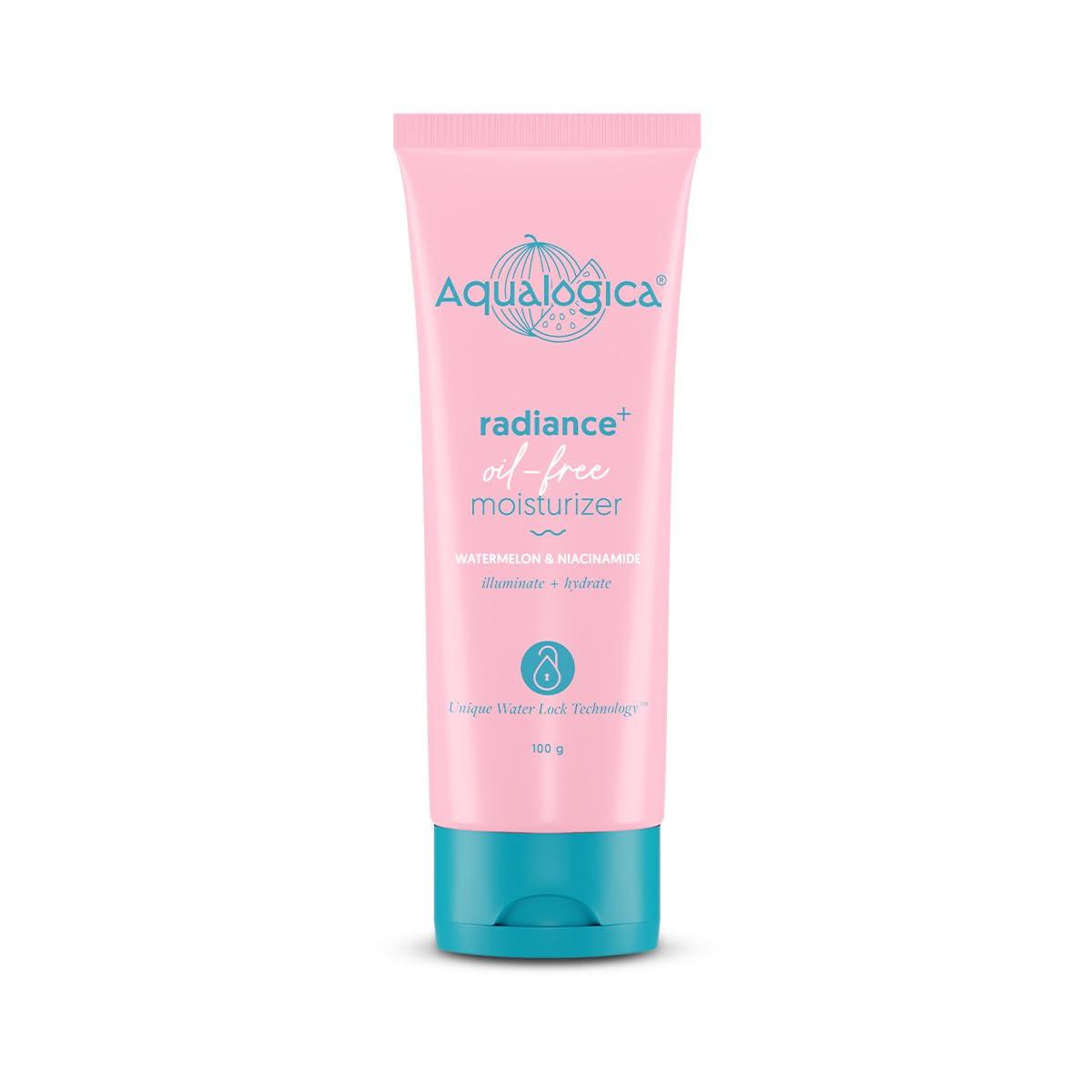 

Aqualogica Radiance+ Oil-Free Moisturizer 100g Pack of 1 for Hydrated, Radiant Skin, Lightweight Non-Sticky Formula