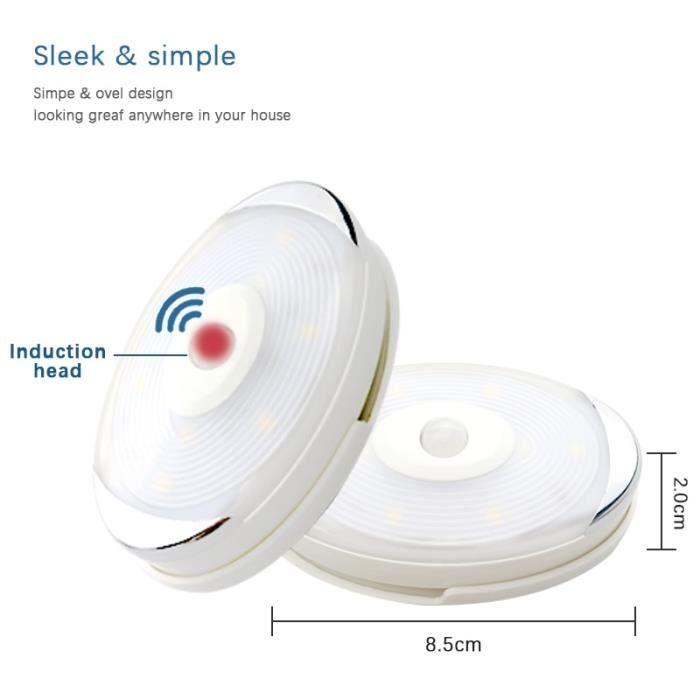 TUBE LUMINEUX Blanc chaud Armoire Placard Lampe De Nuit de Capteur de Mouvement de Pir Lampes LED Puck Lumières Portable Ga