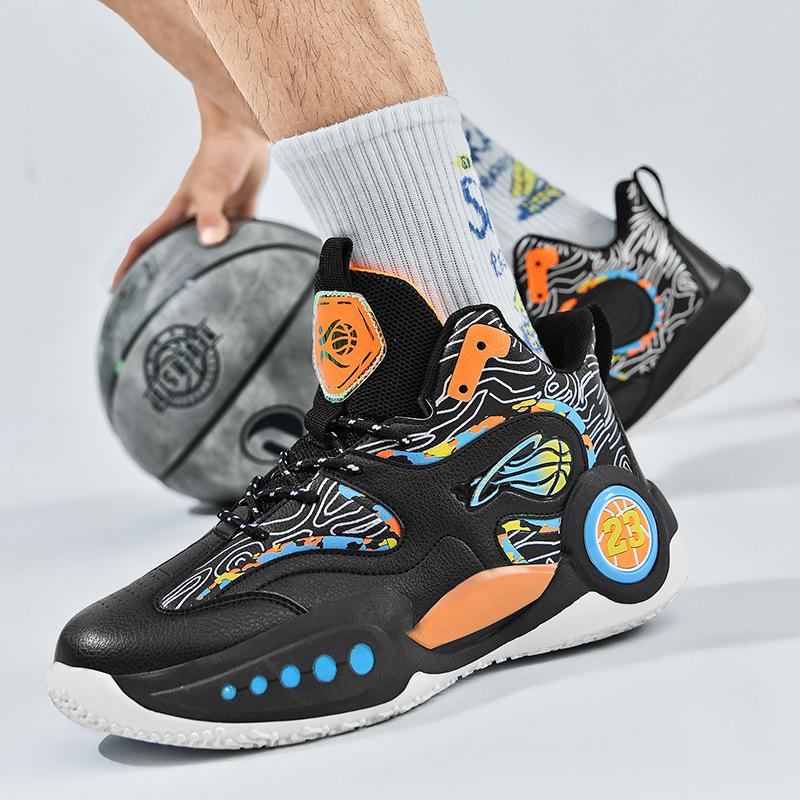 Cheap autumn youth basketball shoes, cement floor combat boots, student shock absorption running sneakers, competition training