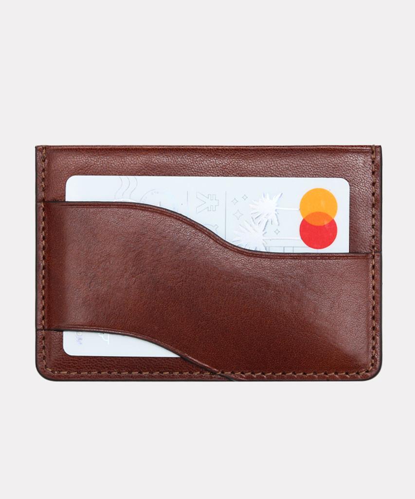 Matt New Vecchio Cowhide Card Wallet Deep Brown