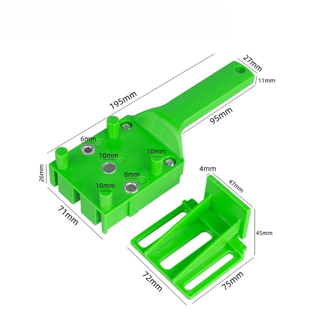 3-In-1 Handheld Woodworking Dowel Jig Self-Centering Drill Guide Kit 6/8/10mm Straight Hole Positioning Puncher Joinery Tools