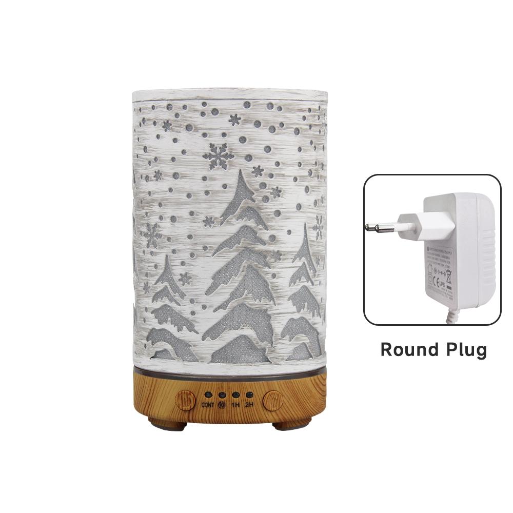 Ultrasonic Air Humidifier 100ml Timing Function Aroma Diffuser Hollowed-out Tree Humidifier Room Scent Diffuser with LED Lights