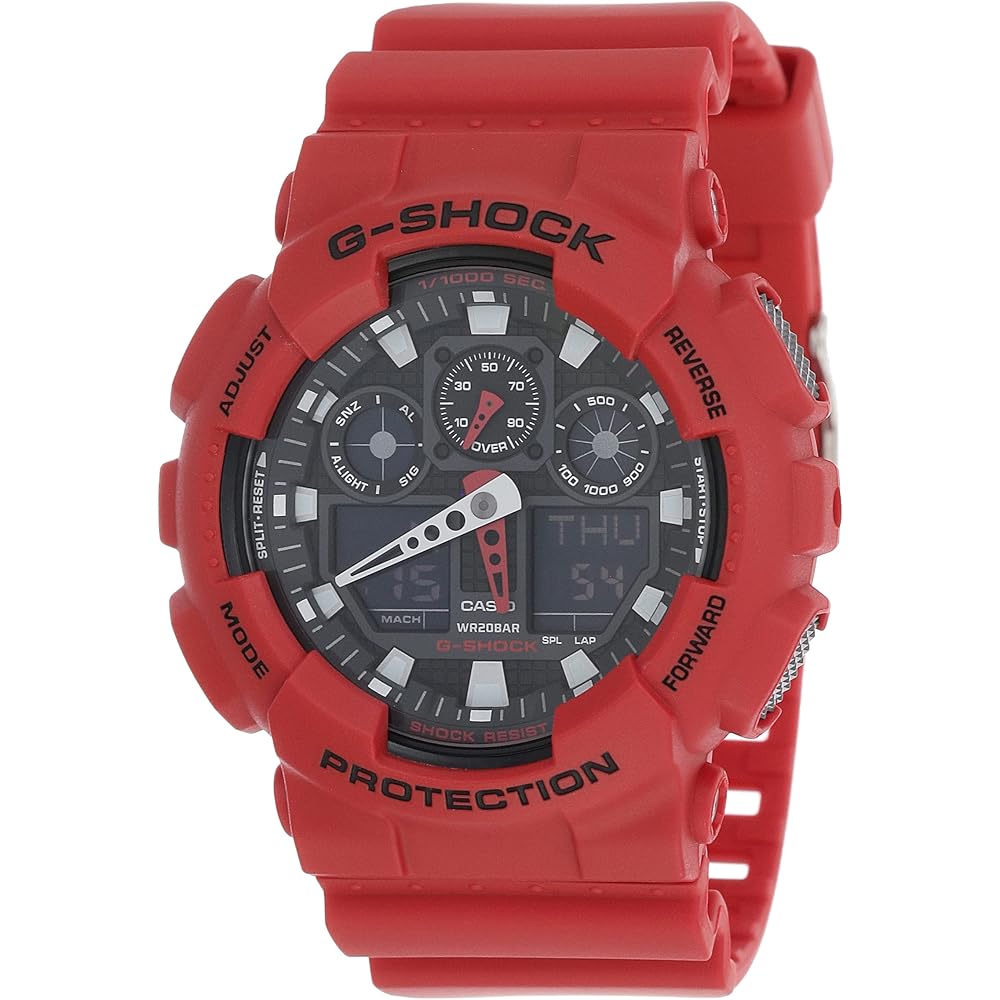 Casio G-Shock GA-100B-4A Men s Watch Red Shock Resistant Analog-Digital Display