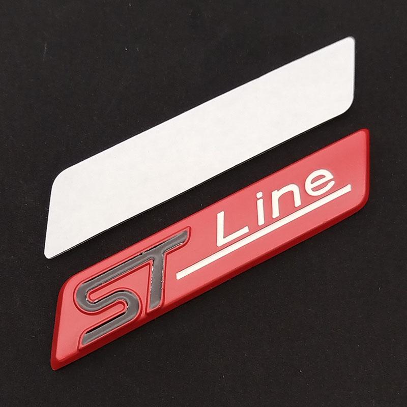 cjbkmg1 3D Metal STLine ST Line Emblem Car Fender Rear Trunk Badge Decals Sticker For Ford Focus Fiesta Mondeo Decorative Accessories