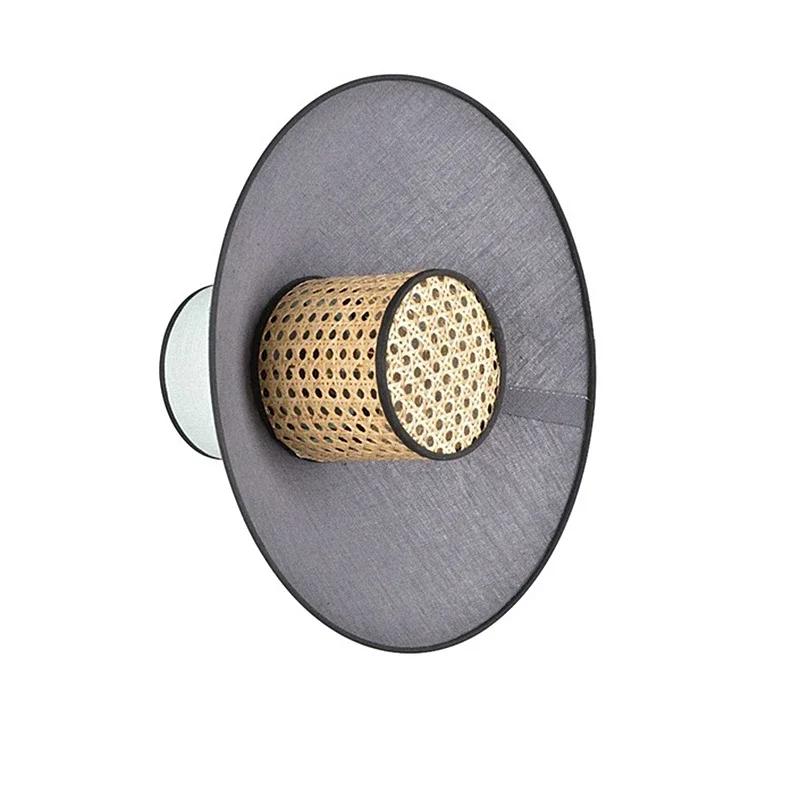 

Настенный светильник из бамбука, японский, красочный, тканевый, постмодернистский, настенный, для гостиной, прикроватное освещение кухонного острова
