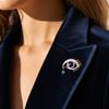 Luxury Crystal Eye Brooch Pin with Rhinestone Embellishments High-End Sweater Coat Accessory Elegant Tear Drop Design Fashion Jewelry