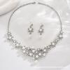 Alloy Rhinestone Wedding Necklace Earrings Bridal Wedding Accessories Banquet Ladies Jewelry