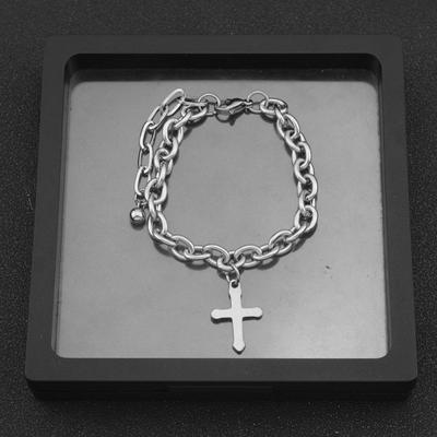 Neues Design Edelstahl Kettenarmband für Männer und Frauen Klassisches Kreuz Charms Armband Modeschmuck
