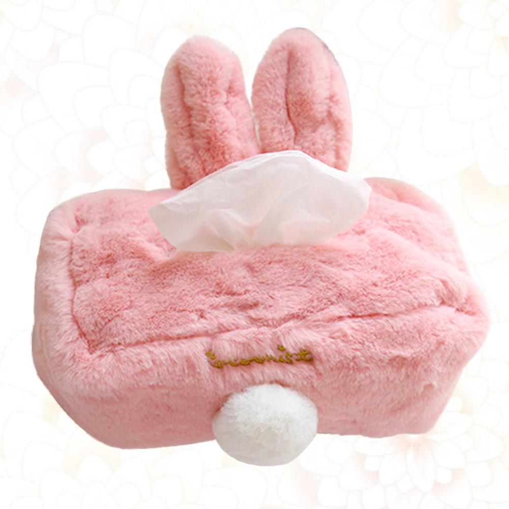 Household Tissue Holder and Organizer Pink Toilet Paper Napkin Storage Container