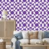 Wallpaper Casual Checkerboard Purple, White and Lavender 50x1000