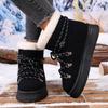 Winter Comfortable Thick Soled Non Slip Women'S Boots Fashionable New Round Toe Suede Sexy Lace Up Buckle Casual Snow Boots