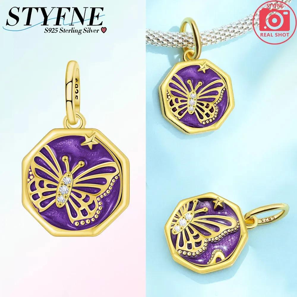 Exquisite Copper Blue Series Butterfly Beads Pendant Fit Bangle Charms Bracelet Diy Women Original Jewelry Gifts