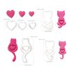 Set of 6 Multipurpose Small Cats Polymers Clay Cutter Valentines Day Jewelry Making Set for Earrings and Necklaces