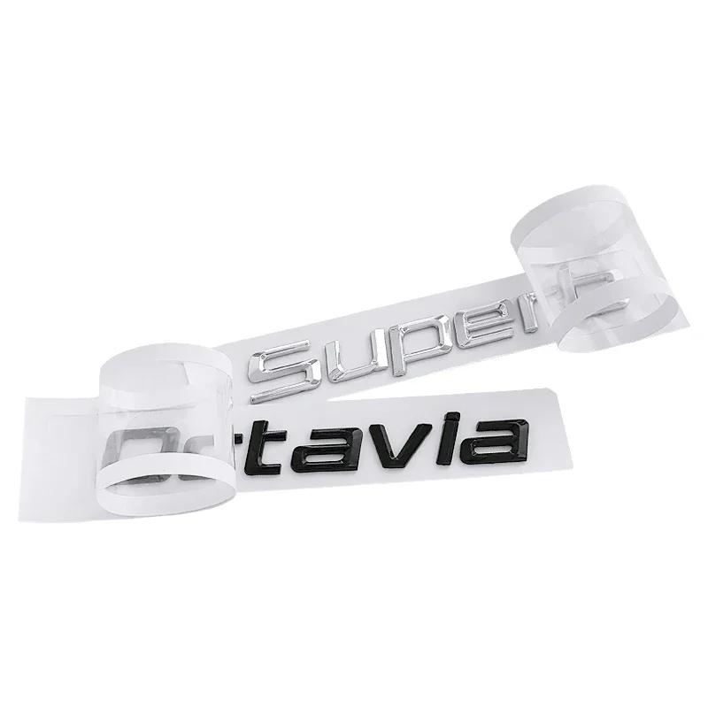 Car Trunk Sticker Emblem Exterior for Skoda Superb Octavia 2023 2024 Letter Badge Rear Decals Auto Modification Accessories