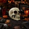 Realistische menschliche Totenkopf-Replik Harzfigurine, Kopfmodell, Gruselige Halloween-Gothic-Stil-Innenraumakzente Statue für Innenkamin Küche