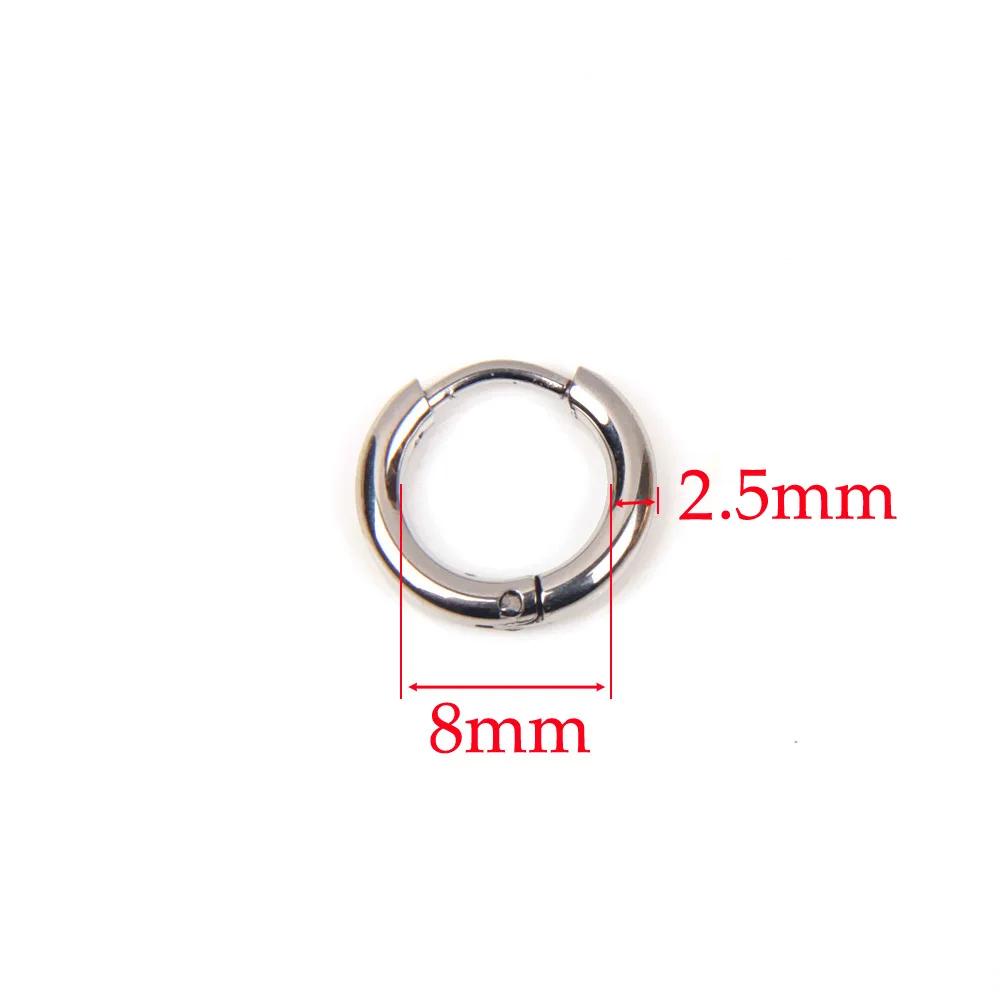 10 Stück 316L Edelstahl Creolen Ohrringe Damen Herren Punk Hiphop Kreisförmige Ohrstecker Ring Schmuck Goldfarbe Zubehör Großhandel