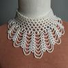 Imitation Pearl Fake Collar Necklace Hollow Design Multi Layer Detachable Collar Solid Color Dress Accessory