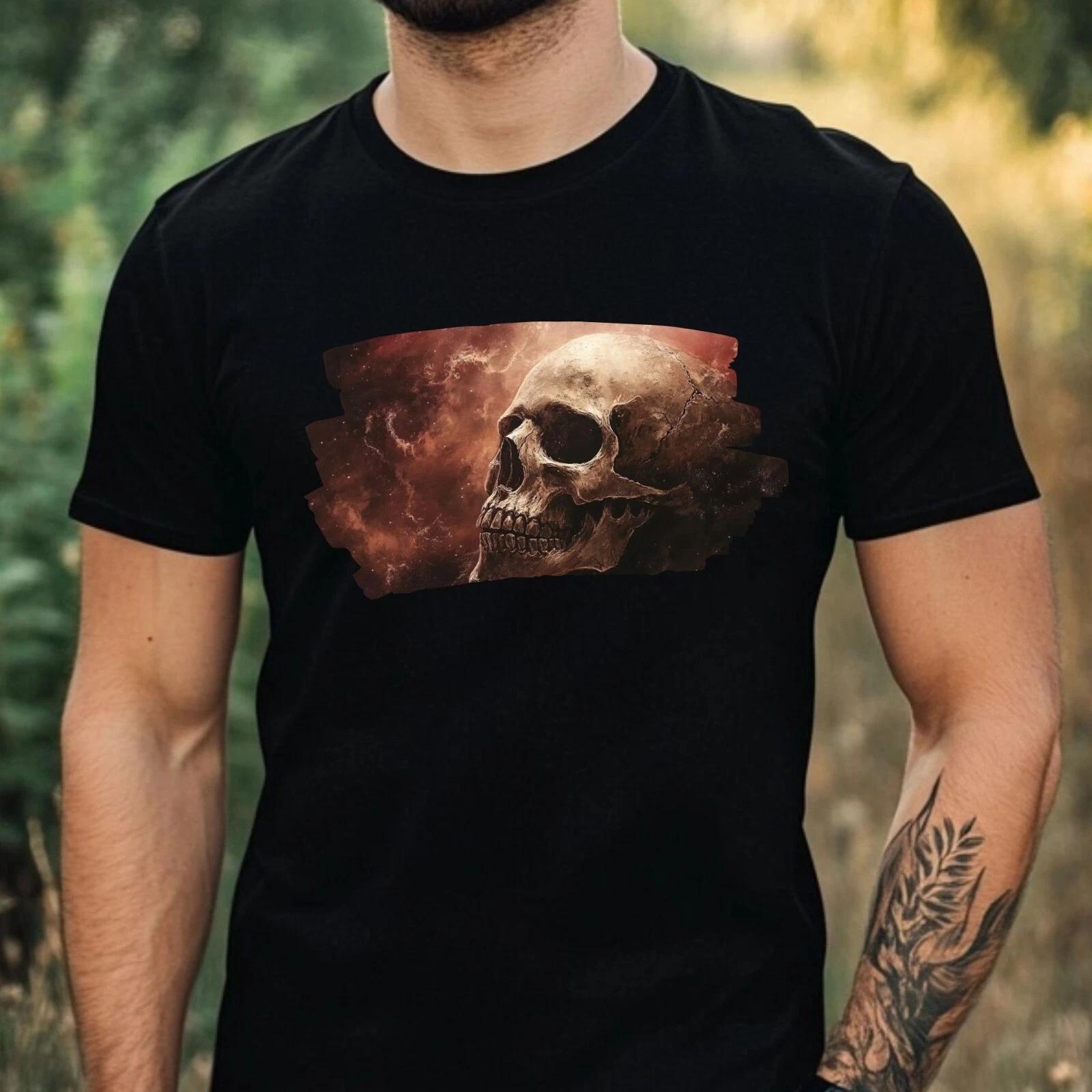 T-Shirt Herren Schädel Portrait Motiv Baumwolle Größe XS bis 5XL XS