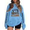 Unisex Lightweight Casual Long Sleeve Neck Pullover Sweatshirt with Fashion Print
