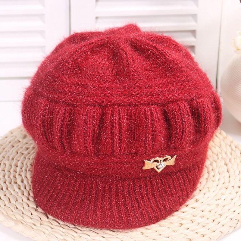 Women's Fashionable Knitted Pumpkin Beret for Autumn/Winter - Thick, Velvet-Lined, Short Brim Style