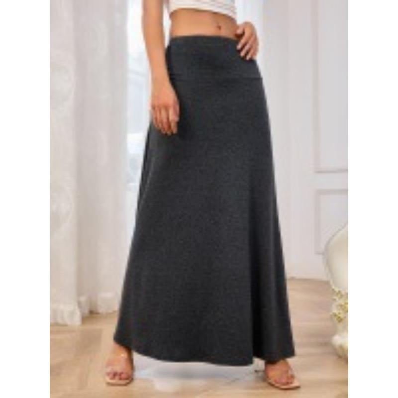 

Summer new style European and American style women s new fashion knitted solid color skirt women s home casual high waist bag hip skirt S темно-сірий