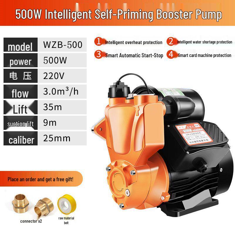 220V Silent Automatic Self-Priming Booster Pump for Water Systems