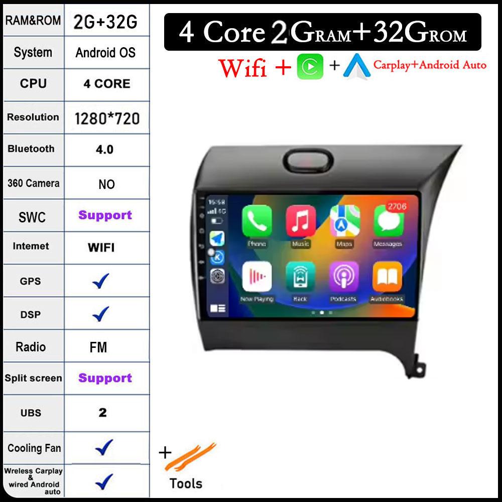 

Android 14 для KIA K3 Cerato Forte 2013-2017 автомобильный радиоприемник мультимедийный плеер GPS навигация DSP 4G+WIFI стерео авто