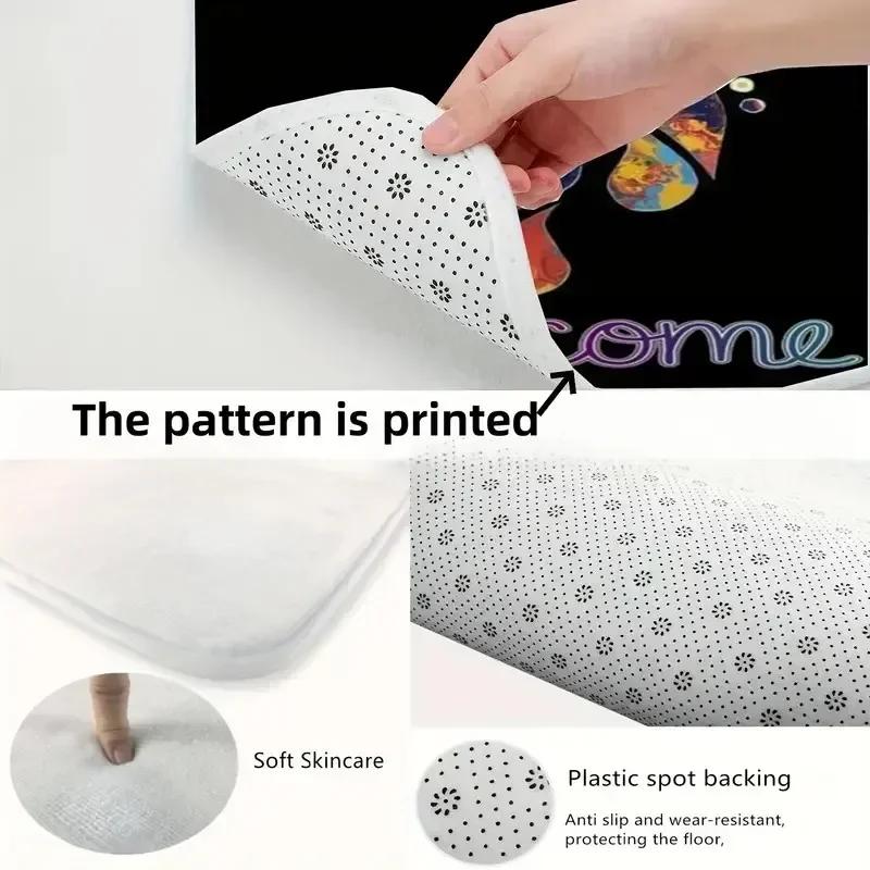 Moroccan Geometric Rug Machine Washable, Non-Slip Carpet Foldable Mat for Living Room, Bedroom, Kitchen, Entryway, Bathroom Mat