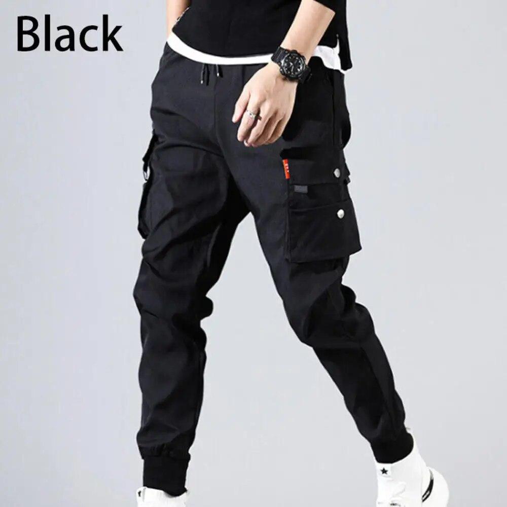 Erkek Hip Hop Jogger Pantolon Moda Eşofman Tulum Günlük Erkek Kargo Pantolon Çok Cepli İpli Dış Giyim Erkek Eşofman