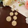 European and American Exaggerated Geometric Circle Long Earrings Women's Fashion Design Stud Earrings Personalized Party Trend Earrings