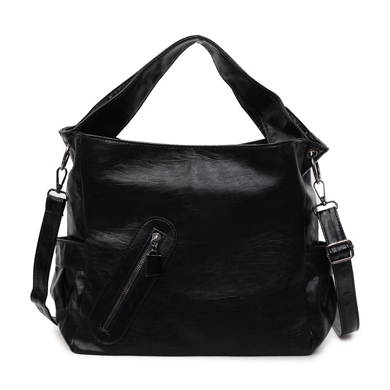 Damska skórzana torba tote w jednolitym kolorze, modna torba crossbody na jedno ramię, torebka codzienna o dużej pojemności, prosta codzienna torba na jedno ramię