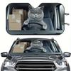 1pc Funny Animal British Shorthair Cat Design Vehicle Front Windshield Sunshade With 2 Free Suction Cups - 57.09x27.56 Inch Fit