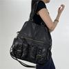 Ladies Y2K Maillard Shoulder Bag Large Capacity Retro Multi-Pocket Tote