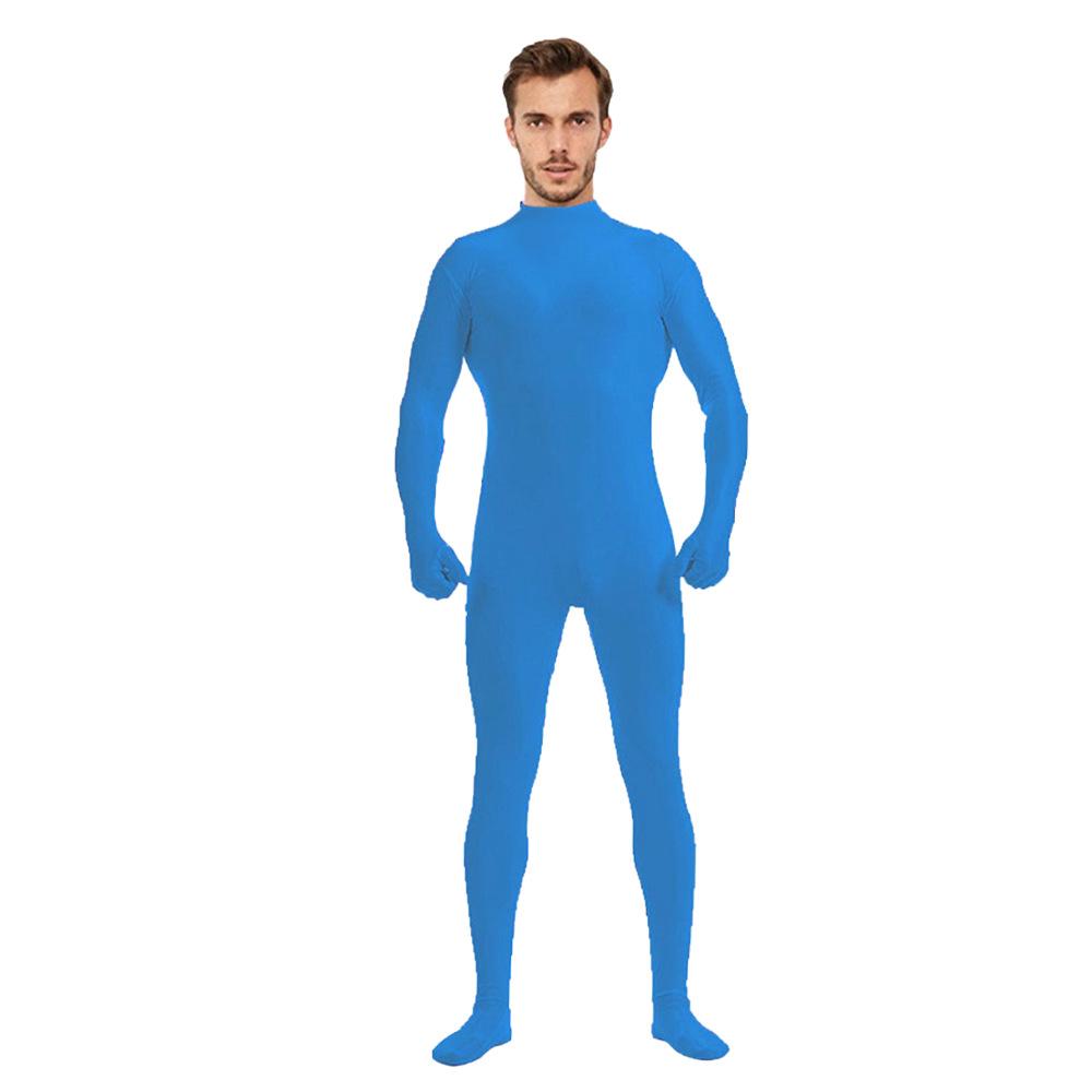 Men's Leaking Head All-inclusive Tights Half-pack Onesie Zentai Solid Color Clothes Dance Clothes Stage Performance Clothes