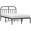 vidaXL Bed Frame with Headboard Metal Black 120x200 Cm