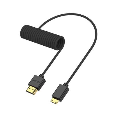 ZBLZGP 8K HDMI Typ HDMI Geflochten Kompatibel mit Canon und Blackmagic Pocket Cinema Kameras HDMI zu Schwarz Kabel, A, 2.1, Aufgerollt, Rechter/Linker Winkel,