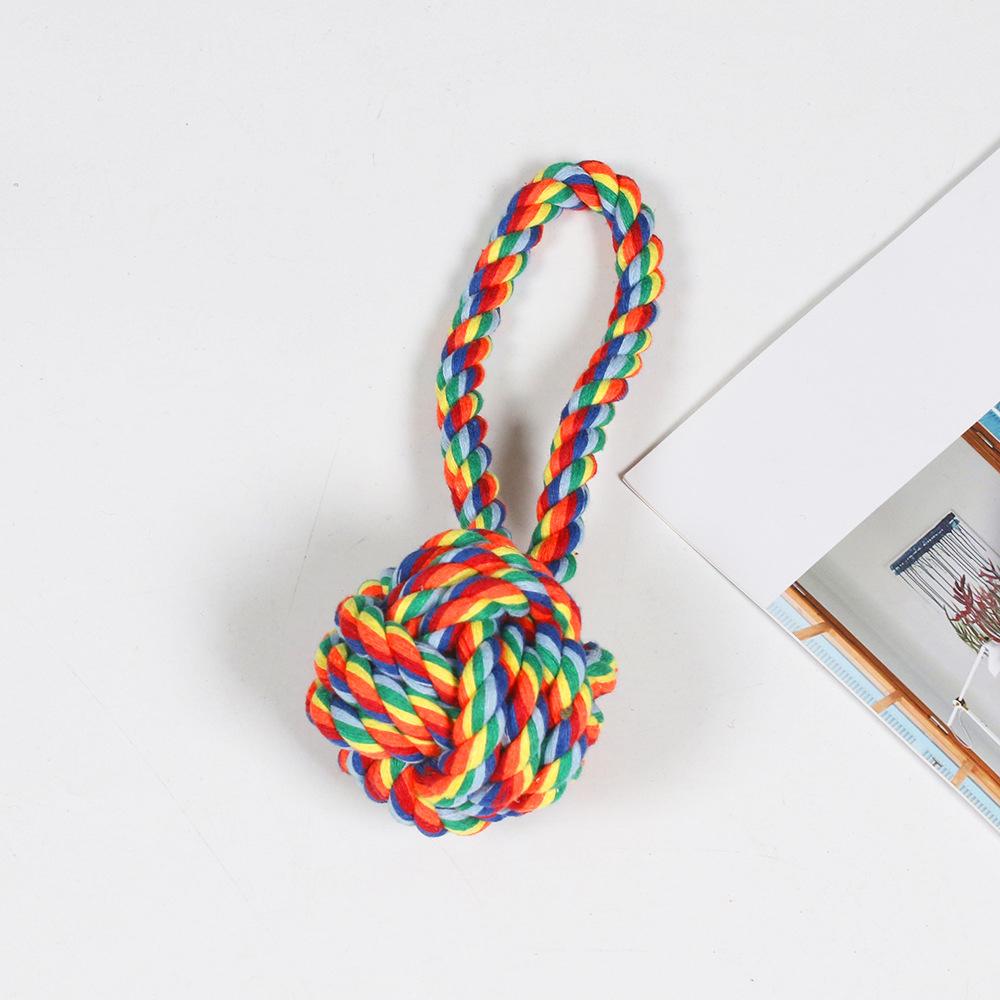 Chew Bite Resistant Rainbow Color Pet Dog Rope Toy Set