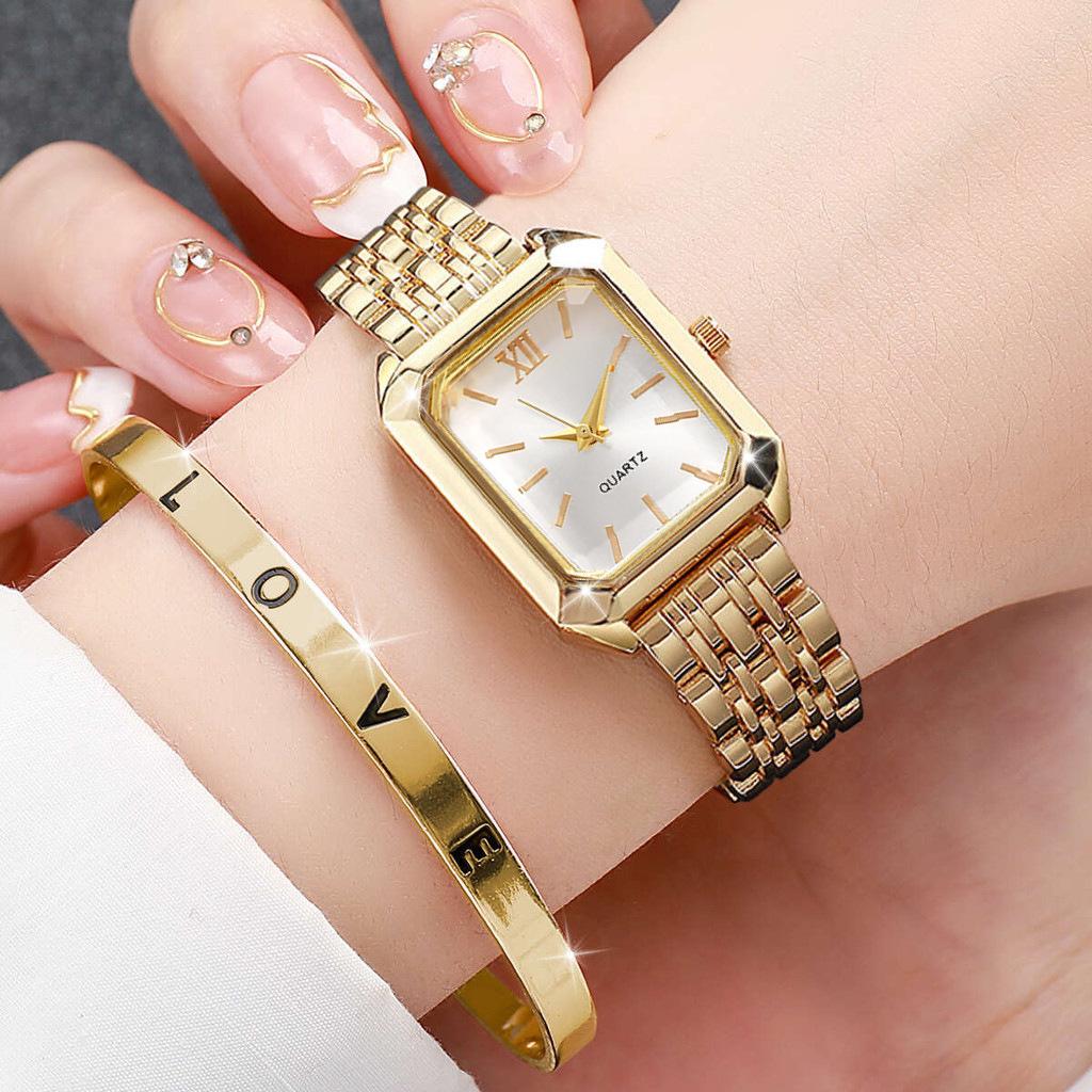 Luxury Women S Watch Fashion Casual Business Simple Bracelet Two-Piece Quartz Watch Women S Watch