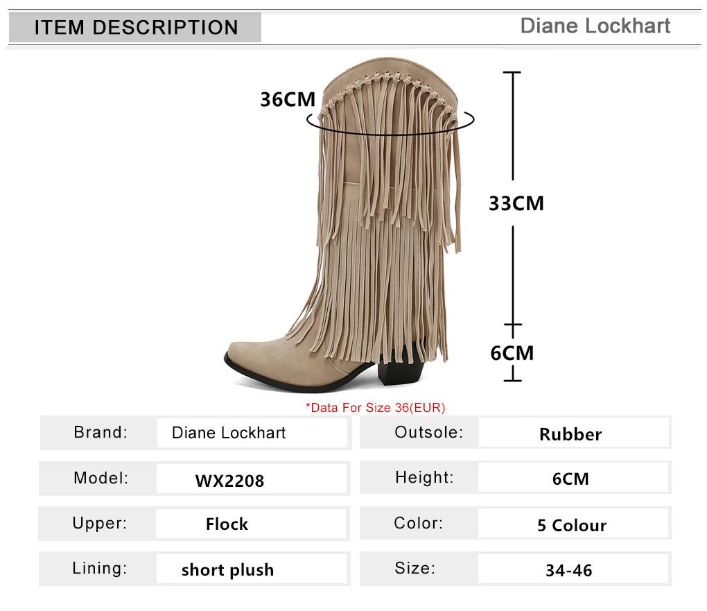 Fashion Fashion Autumn Winter Ethnic Woman Bohemian Flock Tassle Hidden Moccasin High Heels Mid-Calf Boots Fringe Female Slip On Shoes
